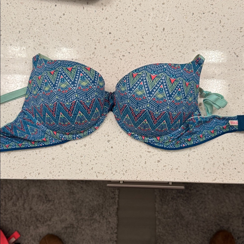 Victoria's Secret Blue Patterned Bra